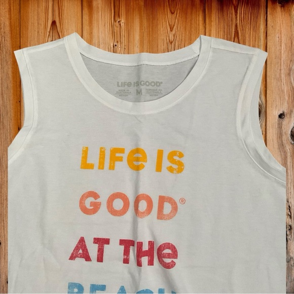 NWOT! Life is Good Sleeveless T-Shirt Size Medium - Picture 2 of 3